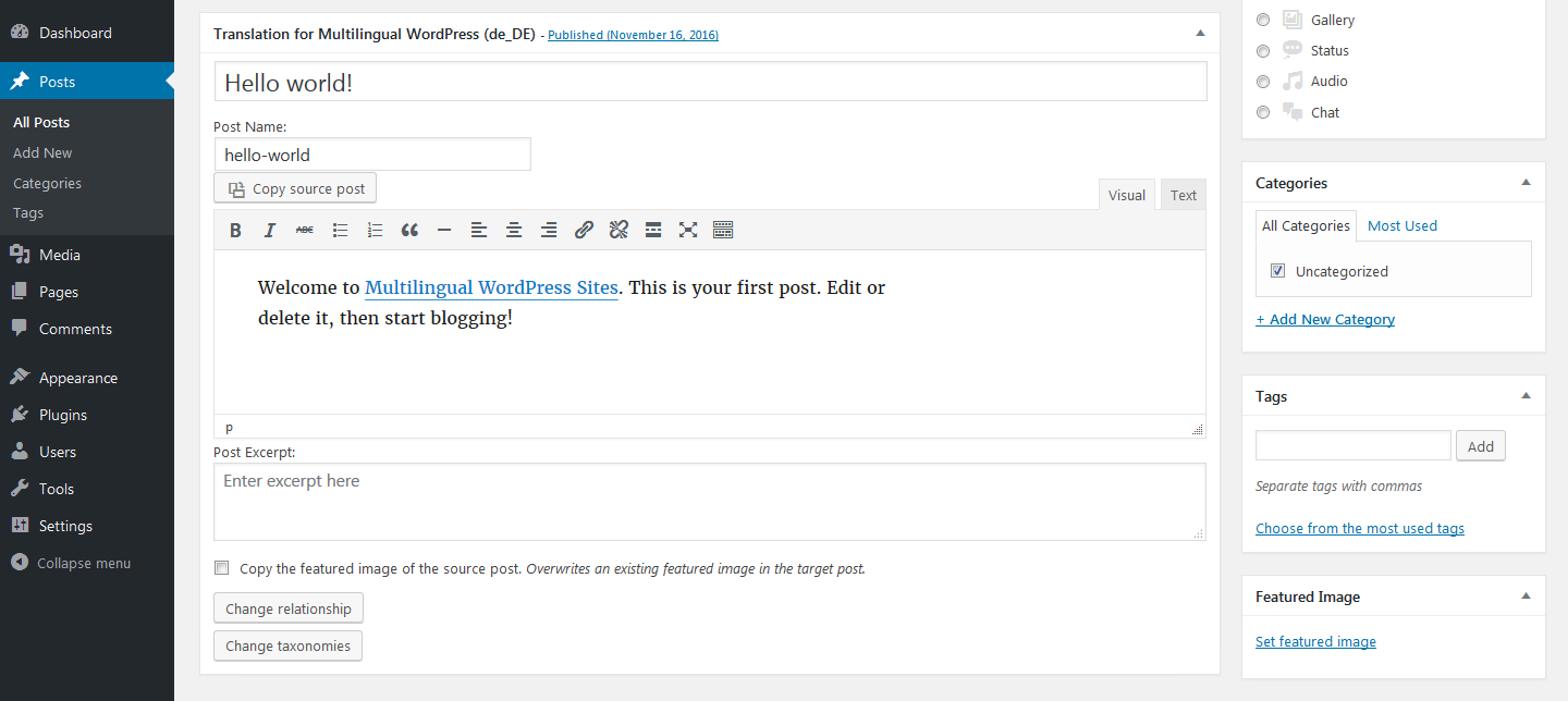 Confirm post relationship